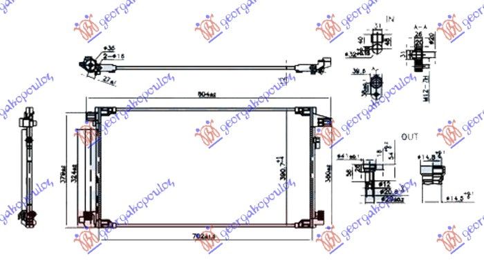 Hladnjak klime 1.8 hibrid benzin (670×370×12)
