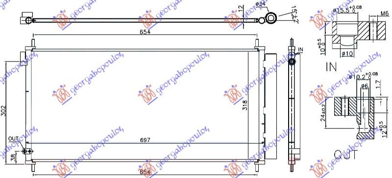 Hladnjak klime 1.6 d4d dizel (697×318×12)