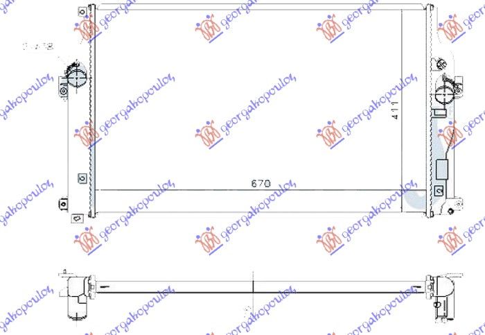 Hladnjak motora 2.0 – 2.2 d4d dizel ručni (670X410X26)