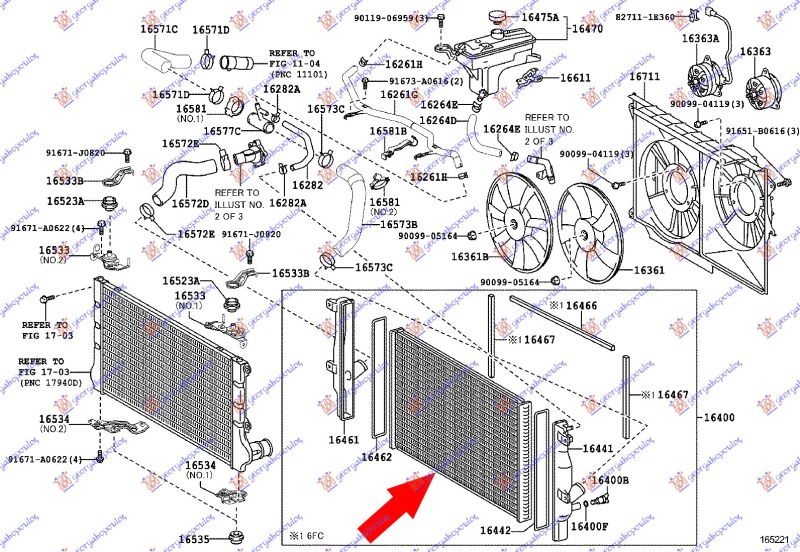 Hladnjak motora 2.2 d4d ručni/auto dizel (670X430X27)