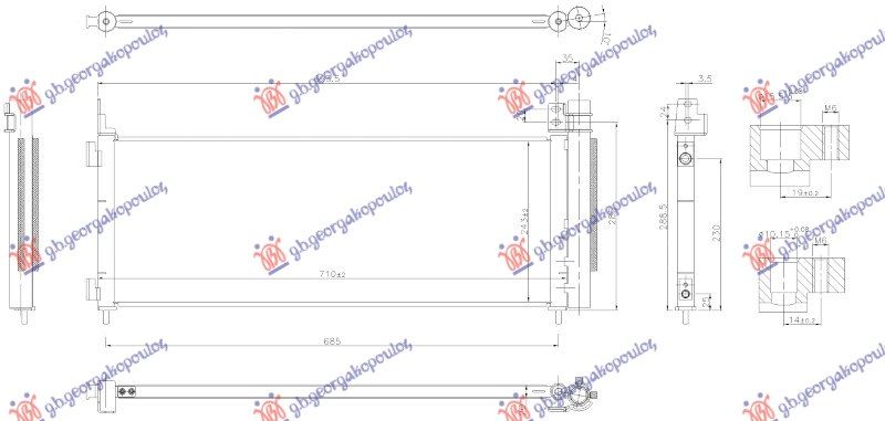 Hladnjak klime – a/c 2.5 benzin-hibrid (710×243×20)