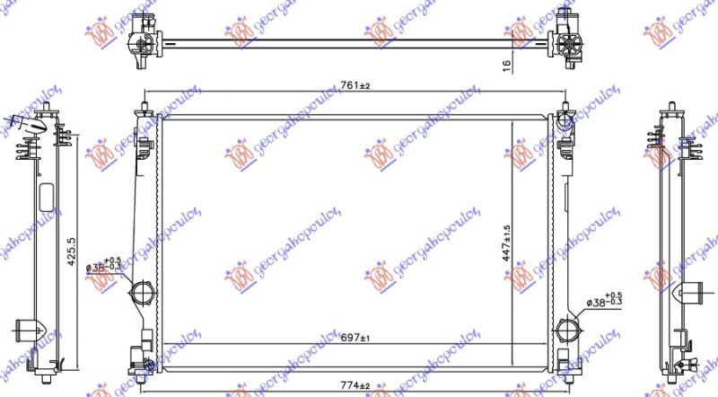 Hladnjak motora 2.0 benzin – 2.5 benzin/hibrid (697X447) (KOYO)