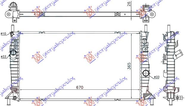 Hladnjak motora rs305-350-st225 benzin (67X36.5)