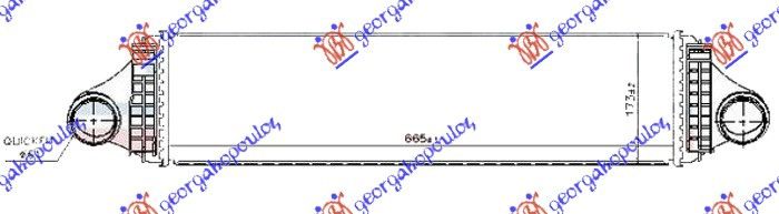 Hladnjak interkulera 2.0 t2/t3/t4/t5 benzin – 2.0 d4 dizel (665X173X64)