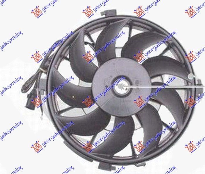Ventilator hladnjaka (MOTOR-VENTILATOR) 2.0 dizel 00- (385 MM) (2 PINA)