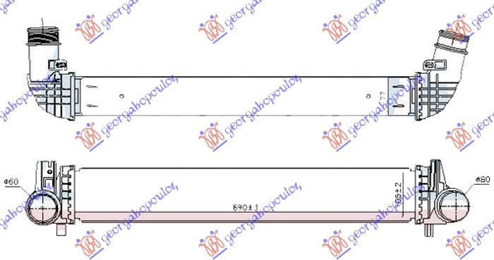 Hladnjak interkulera 2.0 (GTI) benzin (690X105X80)
