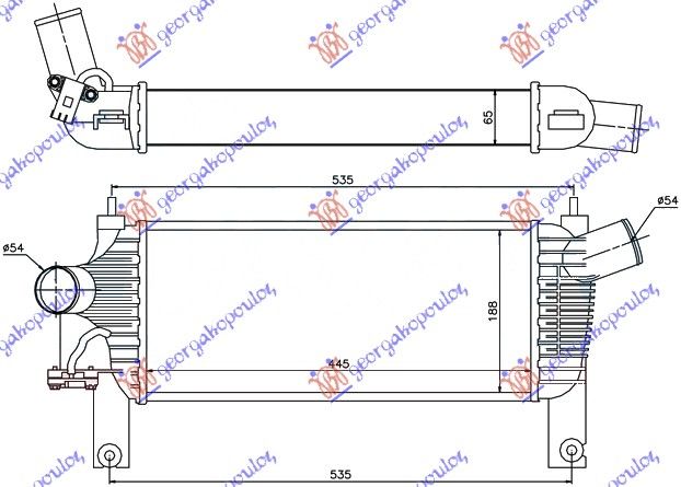 Hladnjak interkulera 2.5 dci (443X190X64)