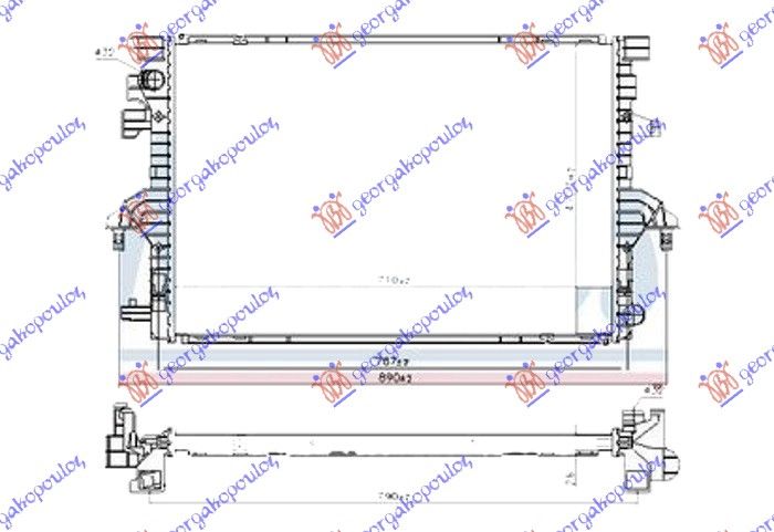 Hladnjak motora 2.0 tdi (110/150 KW) dizel (710X470X26)