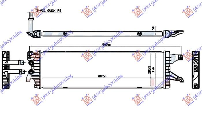 Hladnjak motora dodatni (2.0 TDI DIZEL) (62/75 KW) (695X210X26)