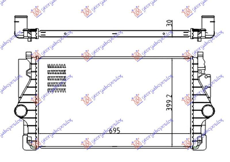 Hladnjak interkulera 2.5 tdi dizel (695X400X30)