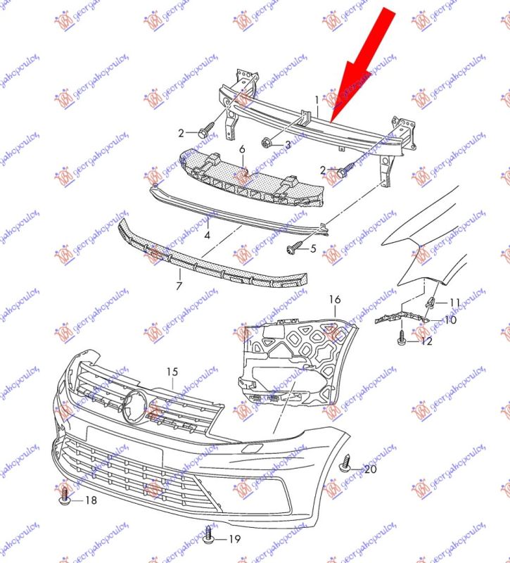 Šina prednjeg branika