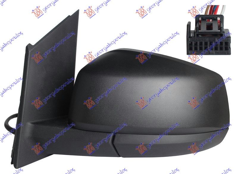 Retrovizor električni grijani crni (5PIN) (PREMIUM KVALITETA) (KONVEKSNO STAKLO)