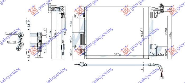 Hladnjak klime 1.4 tsi benzin - 2.0 tdi dizel (540×450×16) 15-