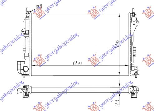 Hladnjak motora 1.6-1.8i 16v +/- klima (65X40,5) z16xe-z18xe (MAHLE BEHR)
