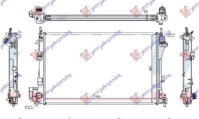 Hladnjak motora 2.0 – 2.2 – 3.2 benzin – 2.0–2.2 dti dizel ručni (650X415X32) (LEMLJENI)