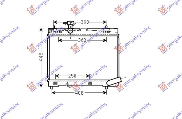 Hladnjak motora benzin 1.33 vvt-i (73/74KW) (09-11) (350X480)